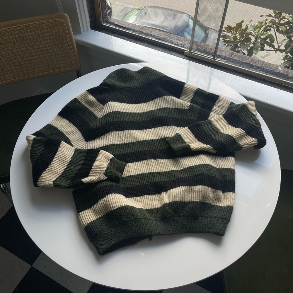 Vintage 40s/50s Striped Zip-Up Sweater - Picture 14 of 15